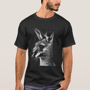 Camiseta Retrato de Arte de Canguru Australiano Wallaby Lo