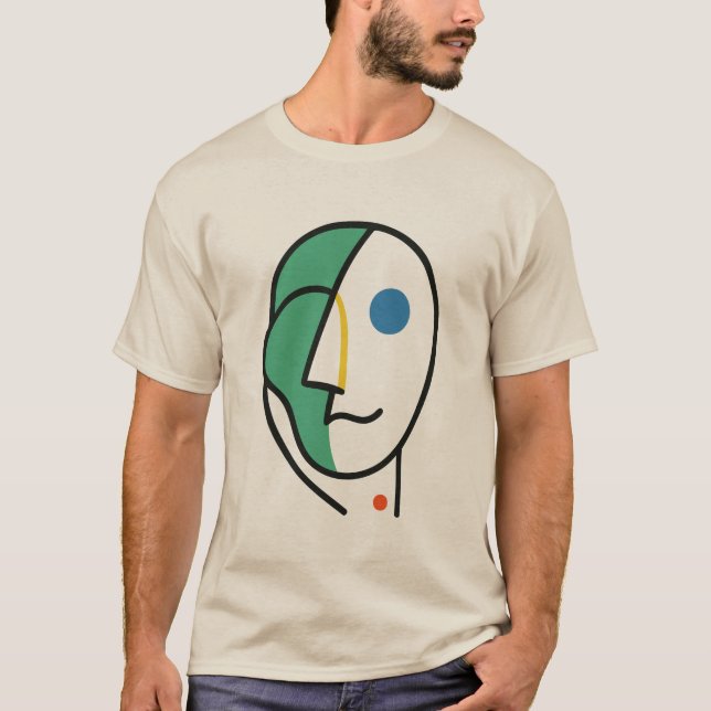 Camiseta Retrato de Arte Moderna abstrato Colorida (Frente)