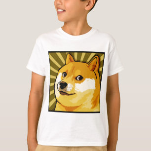 Camiseta Retrato de auto quadrado do Doge de Meme do Doge