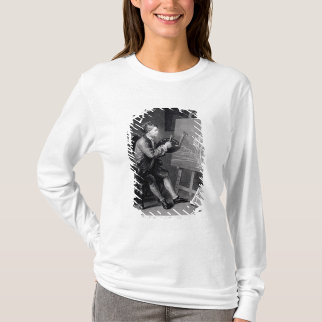 Camiseta Retrato de auto que pinta o musa cómico (Frente)