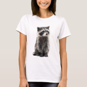 Camiseta Retrato de Bandido de Guaxinim Fofo e Felpudo para