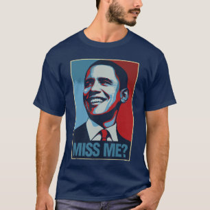 Camiseta Retrato de Barack Obama Citação Miss Me Liberal De