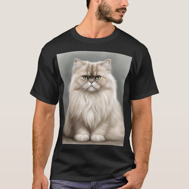 Camiseta Retrato de Beleza do Gato Persa (Frente)