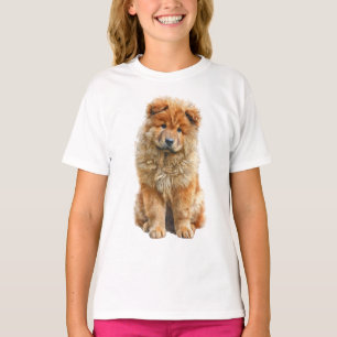 Camiseta Retrato de Cachorrinho Fofo Chow Chow Dourado para