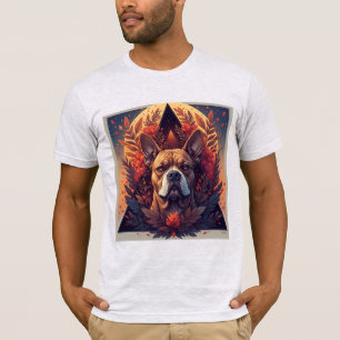 Camiseta Retrato de Cachorro Arte Abstrata