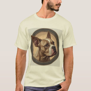 Camiseta Retrato de Cachorro Arte Abstrata