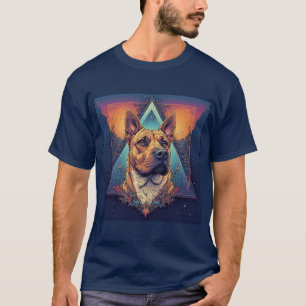 Camiseta Retrato de Cachorro Arte Abstrata
