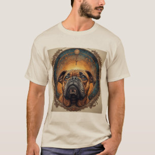 Camiseta Retrato de Cachorro Arte Abstrata