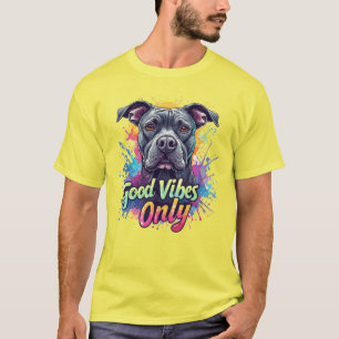 Camiseta Retrato de Cachorro Colorido com Fundo de Salpicos
