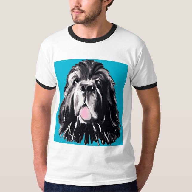 Camiseta Retrato de Cachorro da Terra Nova (Frente)