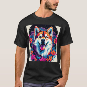 Camiseta Retrato de Cachorro de Rouco Floral