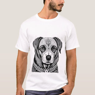 Camiseta Retrato de Cachorro Decorado