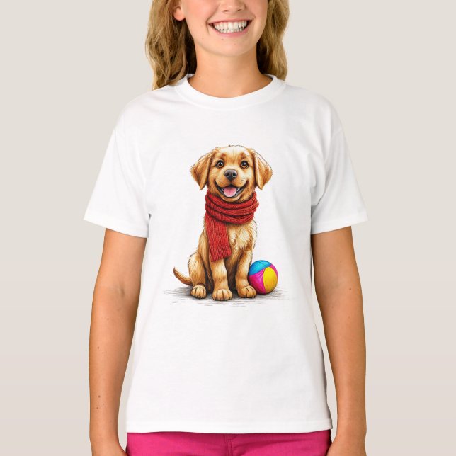 Camiseta Retrato de cachorro fofo (Frente)
