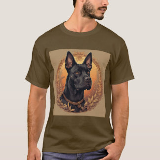 Camiseta Retrato de Cachorro Negro Elegante
