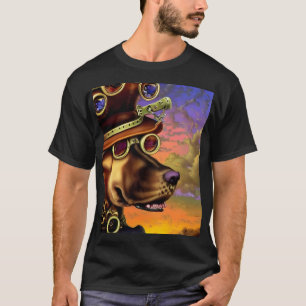 Camiseta Retrato de Cachorro Steampunk