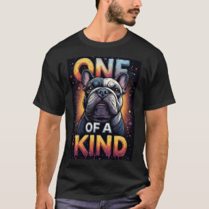 Camiseta Retrato de Cachorro Único Com Cores Ousadas