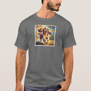 Camiseta Retrato de Cão Cocker Spaniel Impressão de Arte Ac