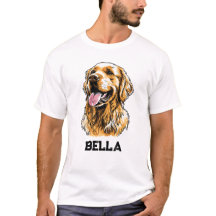 Retrato de Cão Golden Retriever Nome Personalizado