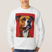 Retrato de cão Pitbull para presente de amantes de