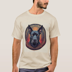 Camiseta Retrato de Cão Preto Elegante