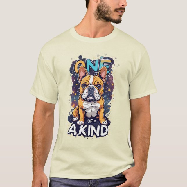 Camiseta Retrato de Cão Único com Cores Intensas (Frente)