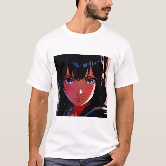 Camiseta Retrato de Caráter Animado Escuro - Intensa estéti (Frente)