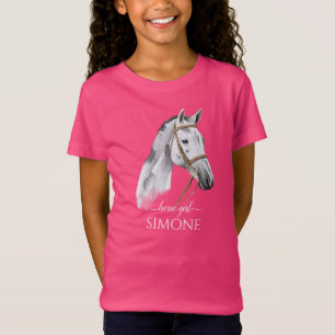 Camiseta Retrato de cavalo branco Appaloosa equestre