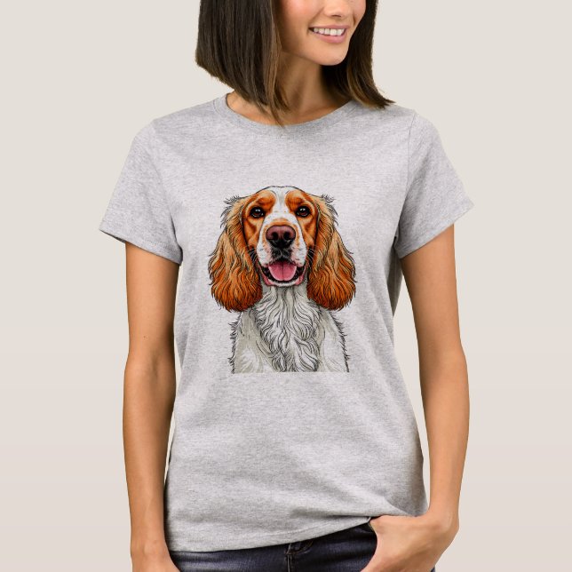 Camiseta Retrato de Cocker Spaniel Inglês (Frente)