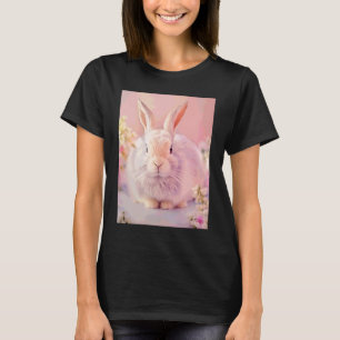 Camiseta Retrato de Coelho 84 Ilustração de Animal Páscoa V
