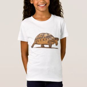Camiseta Retrato de desenho animado de um bebê tartaruga se