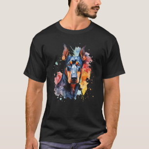 Camiseta Retrato de Doberman Pinscher na Moda - Amante de A