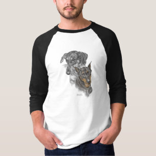 Camiseta Retrato de Dois Dobermans