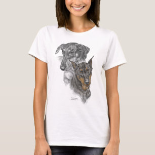 Camiseta Retrato de Dois Dobermans