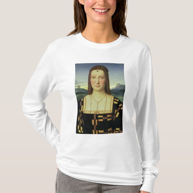 Camiseta Retrato de Elizabeth Gonzaga, c.1504 (óleo na (Frente)