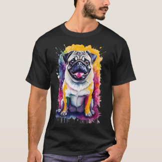 Camiseta Retrato de estimação em aquarela solta - Vibrante 