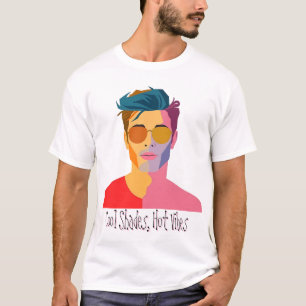 Camiseta Retrato de face de divisão vibrante