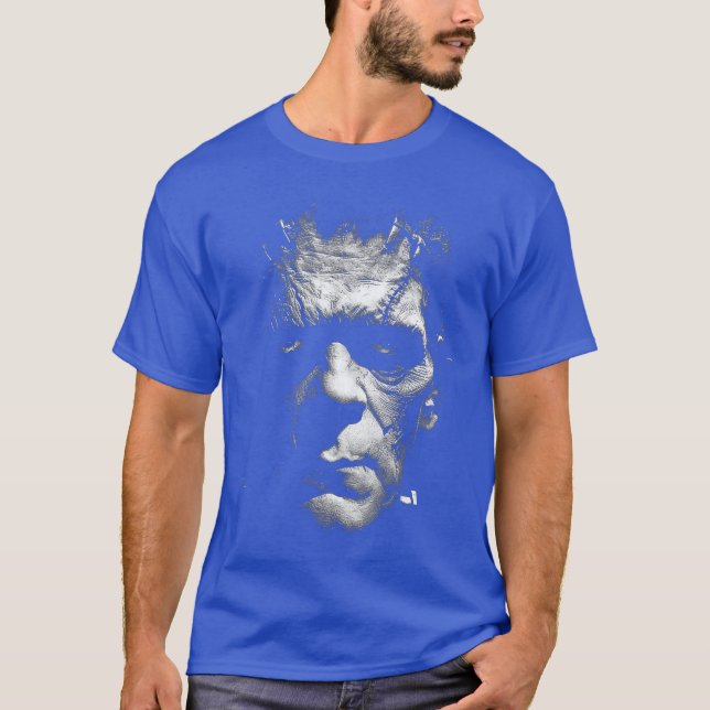 Camiseta Retrato de Frankenstein Monstro Clássico do Hallow (Frente)