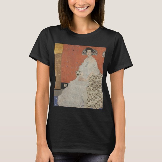Camiseta Retrato de Fritza Riedler por Gustav Klimt (Frente)