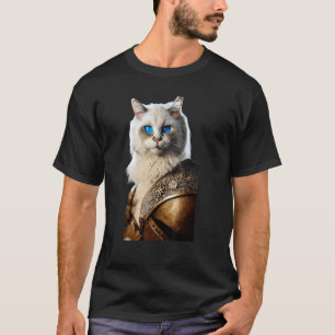 Camiseta Retrato de Gato Antrópomorfo Ragdoll Cavaleiro Ves