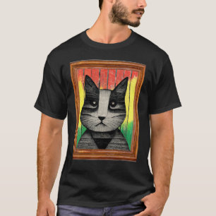 Camiseta Retrato de Gato em Moldura Para Gato
