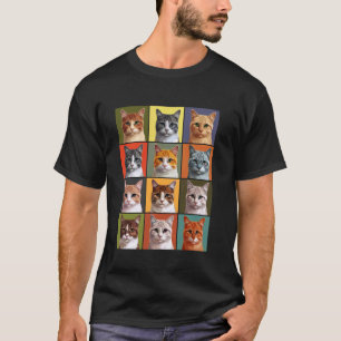 Camiseta Retrato de Gato Fofo Meow Mãe Pai Crianças