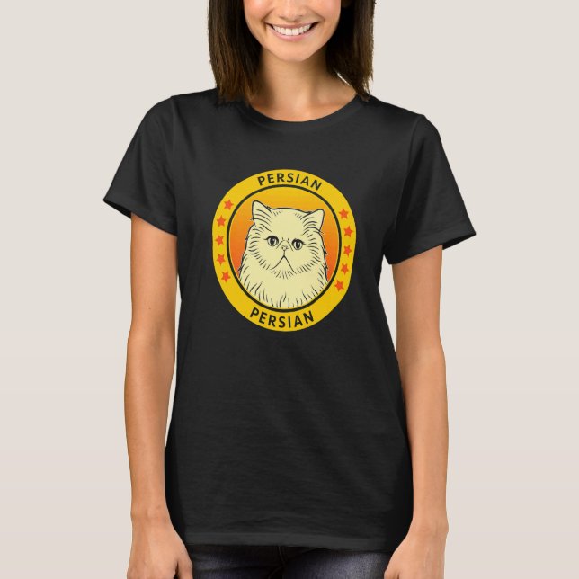 Camiseta retrato de gato persa (Frente)