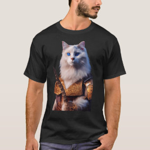 Camiseta Retrato de gato Ragdoll Antrópico Vestindo Armadur