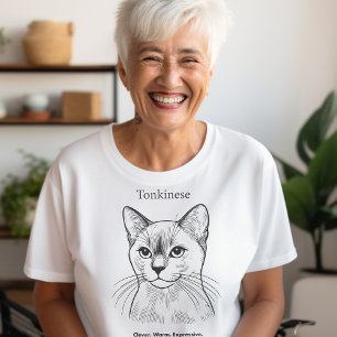 Camiseta Retrato de Gato Tonquinês