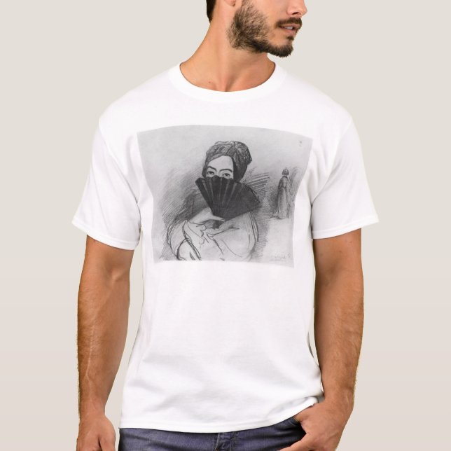 Camiseta Retrato de George Sand atrás de seu fã (Frente)