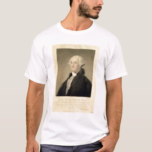 Camiseta Retrato de George Washington, gravado por William (Frente)