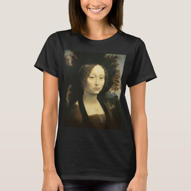 Camiseta Retrato de Ginevra Benci, de Leonardo da Vinci (Frente)