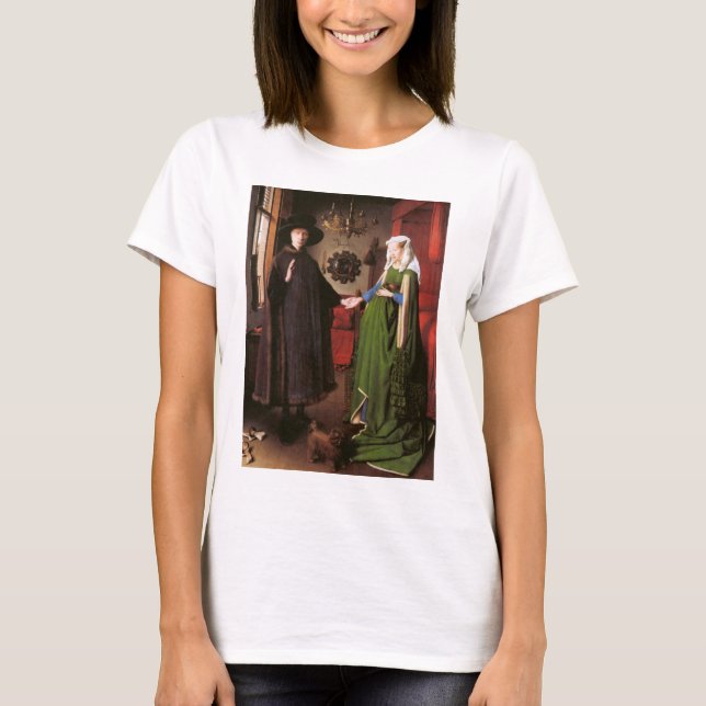 Camiseta Retrato de Giovanni Arnolfini e sua esposa (Frente)
