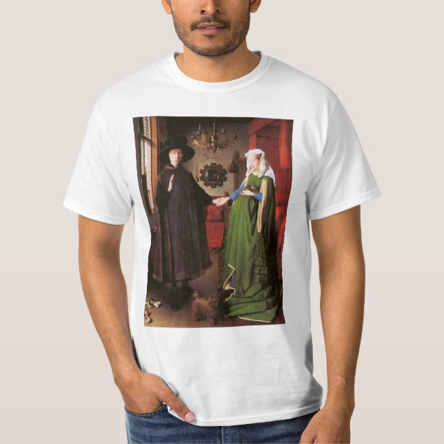 Camiseta Retrato de Giovanni Arnolfini e sua esposa (Frente)