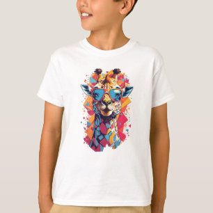 Camiseta Retrato de Girafa em Estilo Grafite-58567